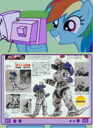 Size: 438x601 | Tagged: safe, rainbow dash, robot, g4, exploitable meme, female, godzilla (series), irl, kiryu (godzilla series), mechagodzilla, photo, sh monsterarts, toy, tv meme