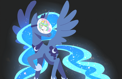 Size: 1280x828 | Tagged: safe, artist:karzahnii, princess celestia, princess luna, g4, female, glowing, glowing mane, mask, seems legit, solo, spy, spy (tf2), team fortress 2