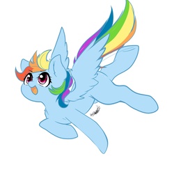 Size: 1133x1133 | Tagged: safe, artist:prodigymysoul, rainbow dash, g4, female, flying, simple background, solo, white background