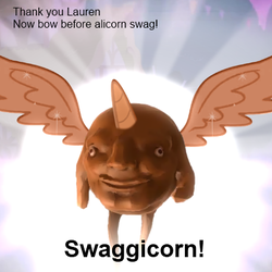 Size: 400x400 | Tagged: safe, alicorn, pony, 4chan, meme, not salmon, swag, thanks m.a. larson, wat