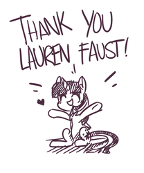 Size: 500x600 | Tagged: artist needed, safe, twilight sparkle, alicorn, pony, g4, female, happy, heart, lauren faust, mare, solo, thank you, twilight sparkle (alicorn)