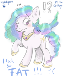 Size: 1280x1536 | Tagged: safe, artist:leylaligress, princess celestia, earth pony, pony, g4, 30 minute art challenge, earth pony celestia, female, looking at self, mare, race swap, simple background, solo, white background