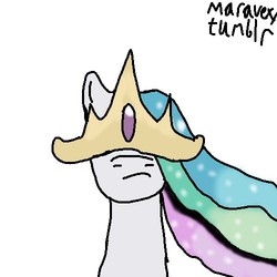 Size: 500x500 | Tagged: safe, artist:maravex, princess celestia, g4, 30 minute art challenge, female, race swap, solo