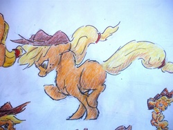 Size: 3264x2448 | Tagged: safe, artist:394vikingpinkiepie, applejack, g4, running, traditional art