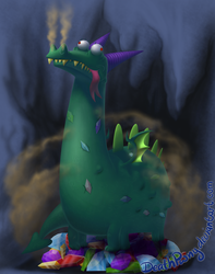 Size: 1579x2000 | Tagged: safe, artist:deathpwny, crackle, dragon, g4, solo