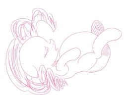 Size: 645x512 | Tagged: safe, artist:pony pudge, pinkie pie, g4, blank flank, bloated, fat, no tail, pudgy pie