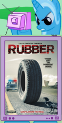 Size: 563x1112 | Tagged: safe, trixie, g4, exploitable meme, movie, poster, robert the tire, rubber (movie), tv meme, wheel