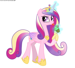 Size: 5500x5000 | Tagged: dead source, safe, artist:vird-gi, princess cadance, alicorn, pony, g4, absurd resolution, cupcake, female, food, mare, simple background, solo, tongue out, transparent background