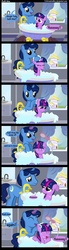 Size: 1000x3600 | Tagged: safe, artist:coltsteelstallion, night light, twilight sparkle, g4, bath, comic, cute, duckface, father and child, father and daughter, female, filly, filly twilight sparkle, male, pouting, stallion, tower of pimps, twiabetes, wet mane, younger