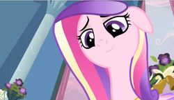 Size: 599x348 | Tagged: safe, screencap, queen chrysalis, a canterlot wedding, g4, season 2, cute, disguise, disguised changeling, fake cadance, female, lidded eyes, solo