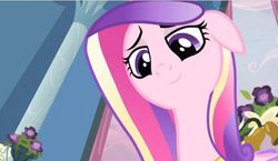 Size: 599x348 | Tagged: safe, screencap, queen chrysalis, a canterlot wedding, g4, cute, fake cadance, female, lidded eyes, solo