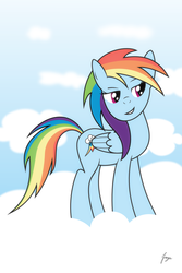 Size: 900x1350 | Tagged: safe, artist:jozeeworm, rainbow dash, g4, cloud, cloudy, female, solo