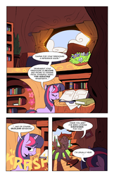 Size: 1320x2040 | Tagged: safe, artist:karzahnii, rainbow dash, twilight sparkle, g4, comic, golden oaks library, tales from ponyville