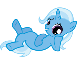 Size: 1600x1200 | Tagged: source needed, safe, artist:nightmaremoons, trixie, pony, unicorn, g4, female, filly, filly trixie, hoof on belly, mare, simple background, solo, teeth, transparent background, vector, younger