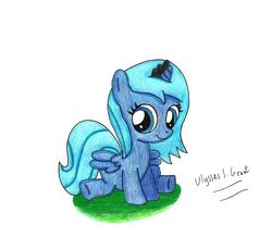Size: 4732x4333 | Tagged: safe, artist:ulyssesgrant, princess luna, g4, absurd resolution, cute, female, filly, solo, traditional art, woona