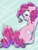 Size: 1154x1500 | Tagged: safe, artist:probablyfakeblonde, pinkie pie, earth pony, pony, g4, female, pinkie sense, solo, twitch, twitchy tail