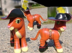 Size: 486x359 | Tagged: safe, artist:songbird21, cat, cat pony, pony, customized toy, irl, photo, ponified, puss in boots, shrek, toy