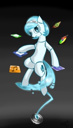 Size: 2048x3584 | Tagged: safe, artist:my-little-veteran, earth pony, pony, app icon, fruit ninja, google chrome, gradient background, imessage, messenger, ponified, siri, solo