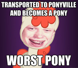 Size: 619x541 | Tagged: safe, artist:stratolicious, twist, g4, bad luck brian, exploitable meme, meme, ponified, worst pony