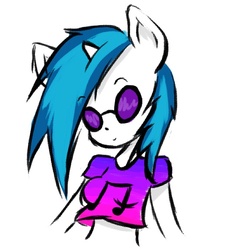 Size: 562x577 | Tagged: safe, dj pon-3, vinyl scratch, anthro, g4, ambiguous facial structure, female, solo