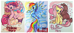 Size: 900x412 | Tagged: safe, artist:luvlymilk, fluttershy, pinkie pie, rainbow dash, g4