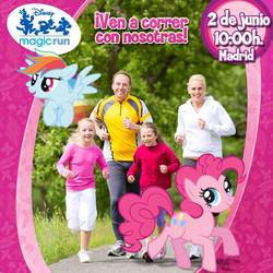 Size: 808x808 | Tagged: safe, pinkie pie, rainbow dash, human, g4, official, child, disney, donald duck, goofy (disney), mickey mouse, running, spain, spanish