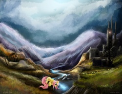 Size: 3300x2550 | Tagged: safe, artist:scarlett-scribble, fluttershy, g4, scenery