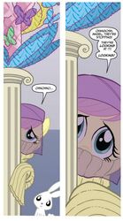 Size: 334x601 | Tagged: safe, artist:tony fleecs, idw, official comic, angel bunny, fluttershy, g4, micro-series #4, my little pony micro-series, clothes, shy, sweater, sweatershy, veil