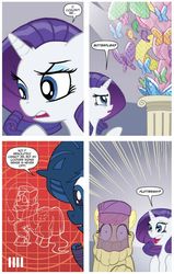 Size: 497x782 | Tagged: safe, idw, fluttershy, rarity, g4, spoiler:comicm04, clothes, sweater, sweatershy
