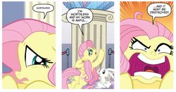 Size: 1007x529 | Tagged: safe, idw, angel bunny, fluttershy, g4, micro-series #4, my little pony micro-series, angry, faic, flutterrage, upset