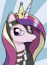 Size: 2250x3135 | Tagged: safe, artist:akkiv, princess cadance, g4, armor, bust, female, solo