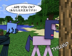 Size: 1166x910 | Tagged: safe, artist:dankodeadzone, princess luna, twilight sparkle, g4, askcommusyotwi, asklunaandvenom, japanese, minecraft