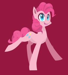 Size: 1136x1249 | Tagged: safe, artist:foxda, pinkie pie, earth pony, pony, g4, colored pupils, female, pink background, simple background, smiling, solo