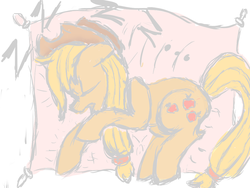 Size: 1024x768 | Tagged: safe, artist:bionic kitty, applejack, g4, female, sleeping, solo, zzz