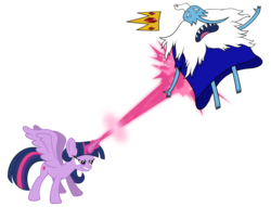 Size: 8496x6500 | Tagged: safe, artist:tzolkine, twilight sparkle, alicorn, pony, g4, absurd resolution, adventure time, crossover, female, ice king, magic, male, mare, simple background, transparent background, twilight sparkle (alicorn), vector