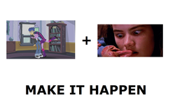 Size: 1337x796 | Tagged: safe, flash sentry, twilight sparkle, human, friendship is witchcraft, equestria girls, g4, my little pony equestria girls, exploitable meme, female, horse women, make it happen, male, meme, meta, nightmare on elm street, not creepy, ship:flashlight, shipping, straight