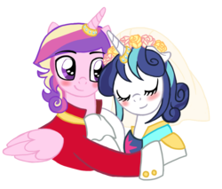 Size: 929x790 | Tagged: safe, artist:reina-del-caos, princess cadance, shining armor, alicorn, pony, unicorn, g4, duo, female, gleaming shield, male, prince bolero, rule 63, ship:gleaming bolero, simple background, straight, transparent background