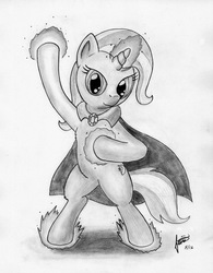 Size: 702x900 | Tagged: safe, artist:snetri, trixie, pony, g4, bipedal, female, magic, solo