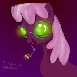 Size: 894x894 | Tagged: safe, artist:annlies, cheerilee, robot, g4, female, nightmare fuel, solo, tongue out, wat