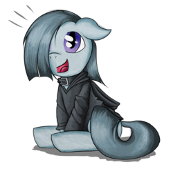 Size: 700x687 | Tagged: safe, artist:darkyosh, marble pie, g4, clothes, collar, female, lonely inky, shirt, solo