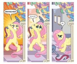 Size: 910x755 | Tagged: safe, artist:tony fleecs, idw, official comic, fluttershy, butterfly, g4, micro-series #4, my little pony micro-series, amigurumi, flutterrage, knitting