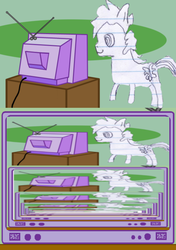 Size: 423x600 | Tagged: safe, oc, oc only, oc:sketchy the notebook pony, exploitable meme, lined paper, recursion, tv meme