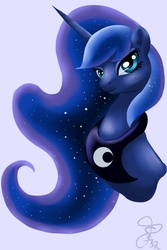 Size: 1500x2250 | Tagged: safe, artist:steveskunk, princess luna, g4, bust, female, simple background, solo