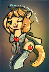 Size: 538x792 | Tagged: safe, artist:velexane, braeburn, g4, 30 minute art challenge, bailey sweet, clothes, lingerie, rule 63, socks, solo, thigh highs