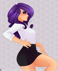 Size: 2000x2458 | Tagged: safe, artist:spittfireart, rarity, human, g4, clothes, female, humanized, solo