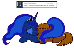 Size: 1172x754 | Tagged: safe, artist:askbenmare, princess luna, oc, oc:ben mare, g4, the legend of zelda, tumblr