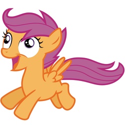 Size: 4096x4096 | Tagged: safe, scootaloo, g4, one bad apple, absurd resolution, derp, hopping, simple background, vector, white background