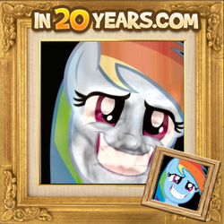 Size: 361x361 | Tagged: safe, rainbow dash, g4, bust, in 20 years, portrait, solo, wat