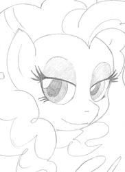 Size: 2551x3507 | Tagged: safe, artist:considerably-insane, pinkie pie, g4, bedroom eyes, head, looking at you, sketch