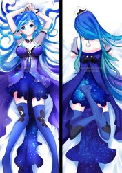 Size: 566x800 | Tagged: safe, artist:daiyaku, princess luna, human, g4, armpits, body pillow, body pillow design, female, humanized, solo